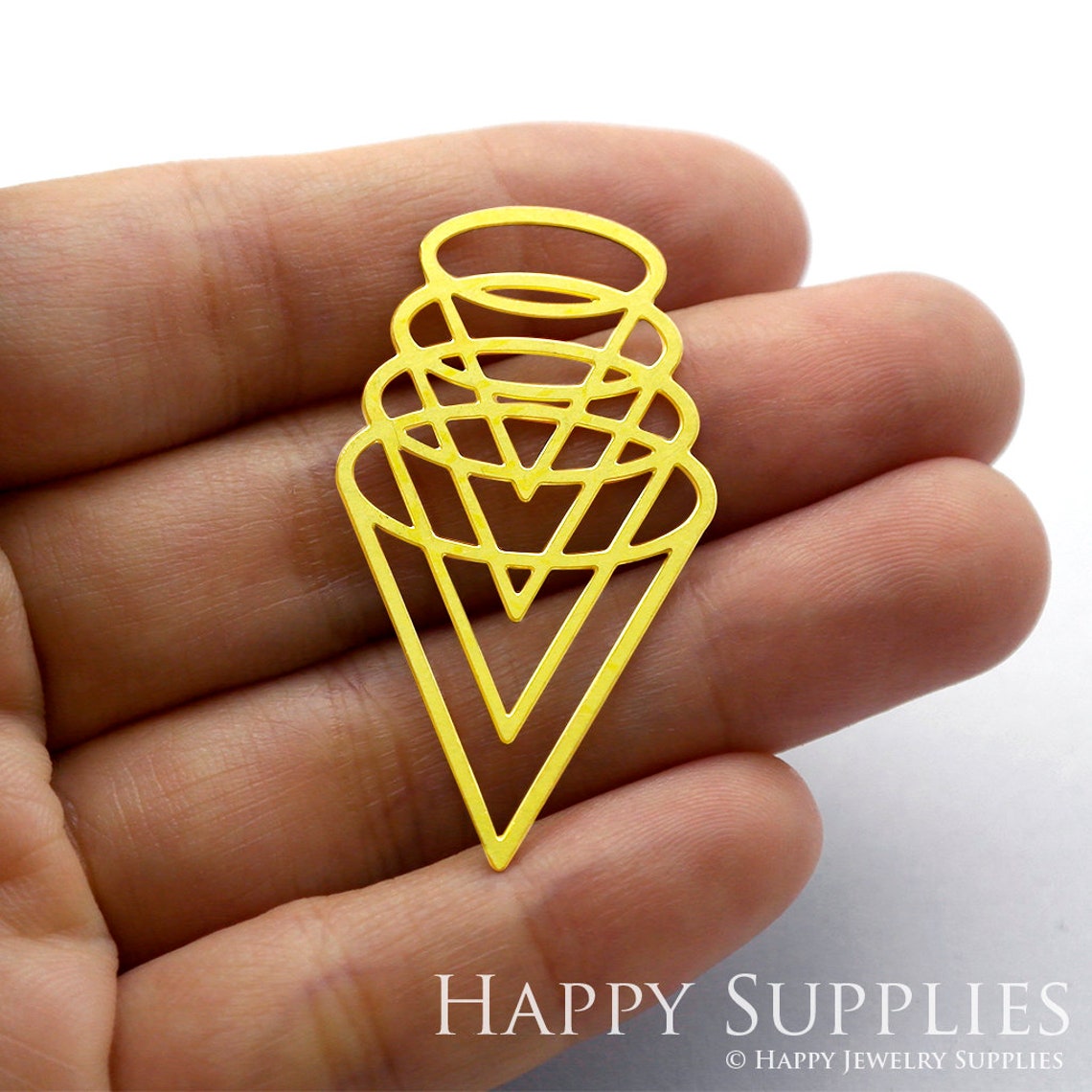2pcs Brass Jewelry Charms, Cones Geometry Raw Brass Earring Charms, Brass Jewelry Pendants, Raw Brass Jewelry Findings, Brass Pendants Jewelry Wholesale (RD267)