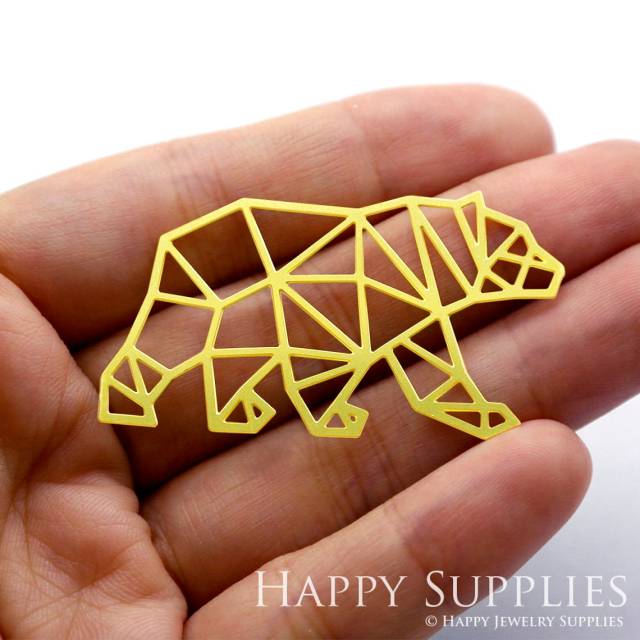 Brass Jewelry Charms, Bear Raw Brass Earring Charms, Brass Jewelry Pendants, Raw Brass Jewelry Findings, Brass Pendants Jewelry Wholesale (RD295)