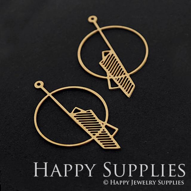 2pcs Brass Jewelry Charms, Round Raw Brass Earring Charms, Brass Jewelry Pendants, Raw Brass Jewelry Findings, Brass Pendants Jewelry Wholesale (RD312)