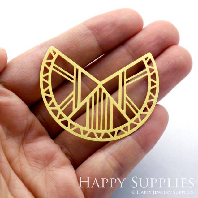 2pcs Brass Jewelry Charms, Pie Shape Geometric Raw Brass Earring Charms, Brass Jewelry Pendants, Raw Brass Jewelry Findings, Brass Pendants Jewelry Wholesale (RD303)