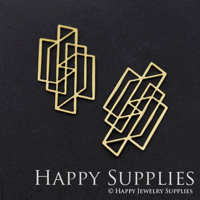 2pcs Brass Jewelry Charms, Geometry Raw Brass Earring Charms, Brass Jewelry Pendants, Raw Brass Jewelry Findings, Brass Pendants Jewelry Wholesale (RD309)