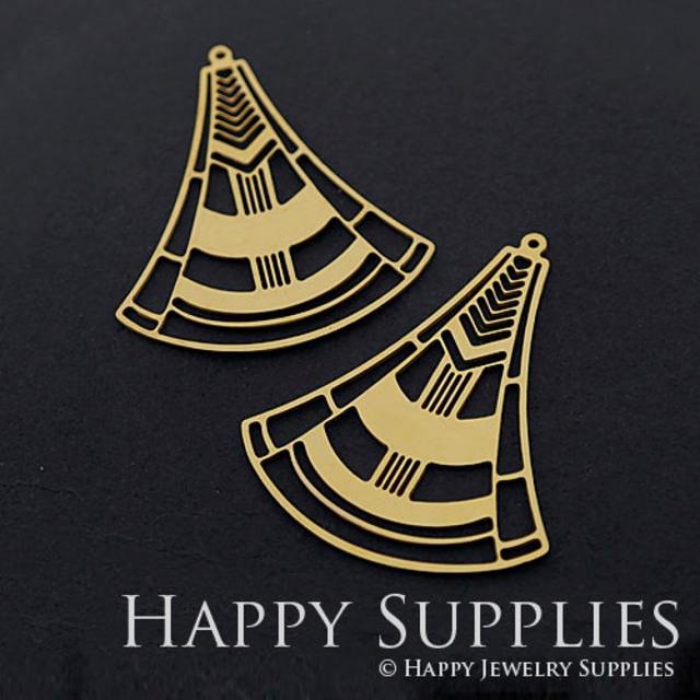 2pcs Brass Jewelry Charms, Tribal Pattern Geometry Raw Brass Earring Charms, Brass Jewelry Pendants, Raw Brass Jewelry Findings, Brass Pendants Jewelry Wholesale (RD307)