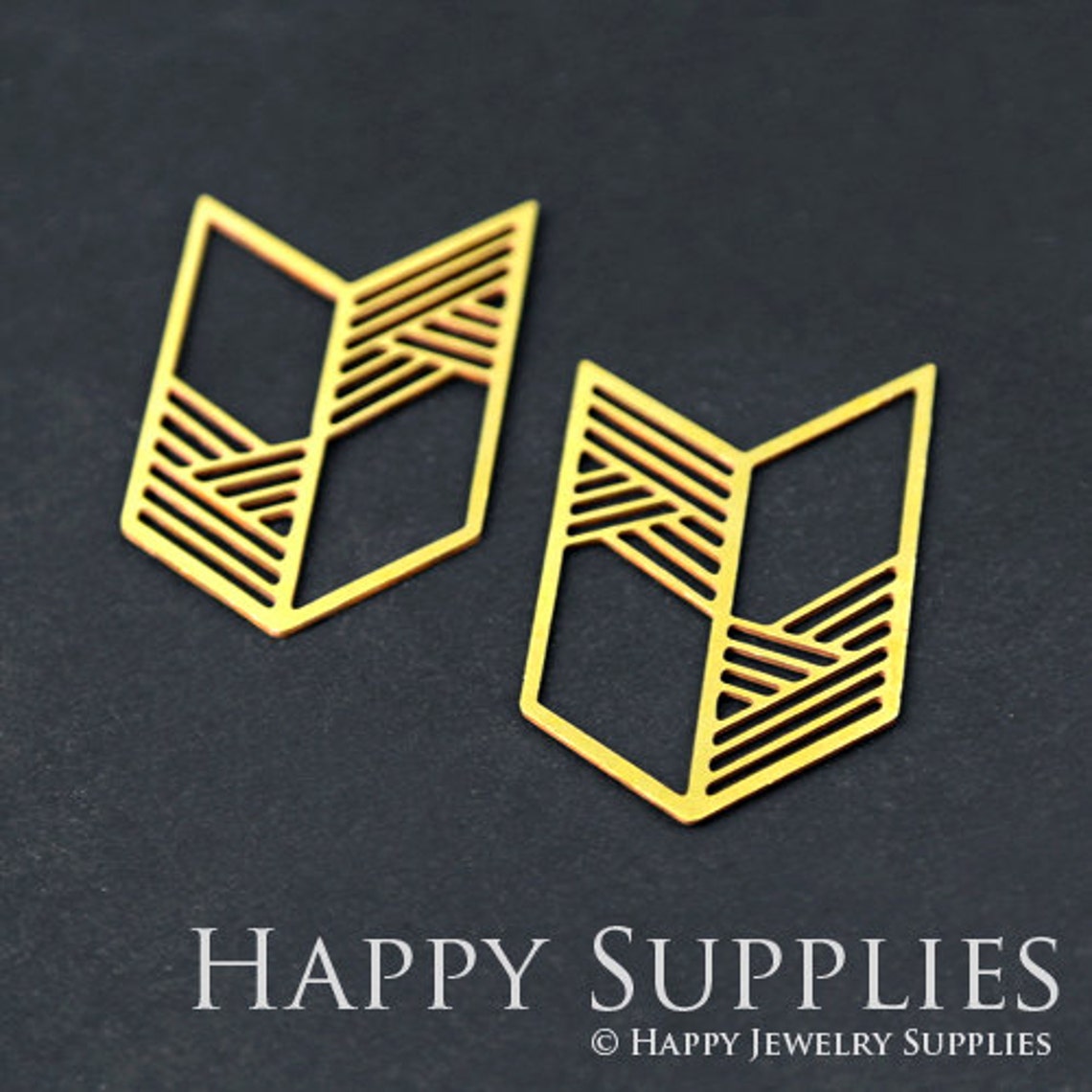 2pcs Brass Jewelry Charms, Window Raw Brass Earring Charms, Brass Jewelry Pendants, Raw Brass Jewelry Findings, Brass Pendants Jewelry Wholesale (RD230)