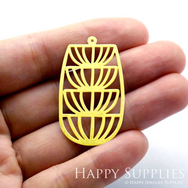 2pcs Brass Jewelry Charms, Window Pattern Geometric Raw Brass Earring Charms, Brass Jewelry Pendants, Raw Brass Jewelry Findings, Brass Pendants Jewelry Wholesale (RD301)