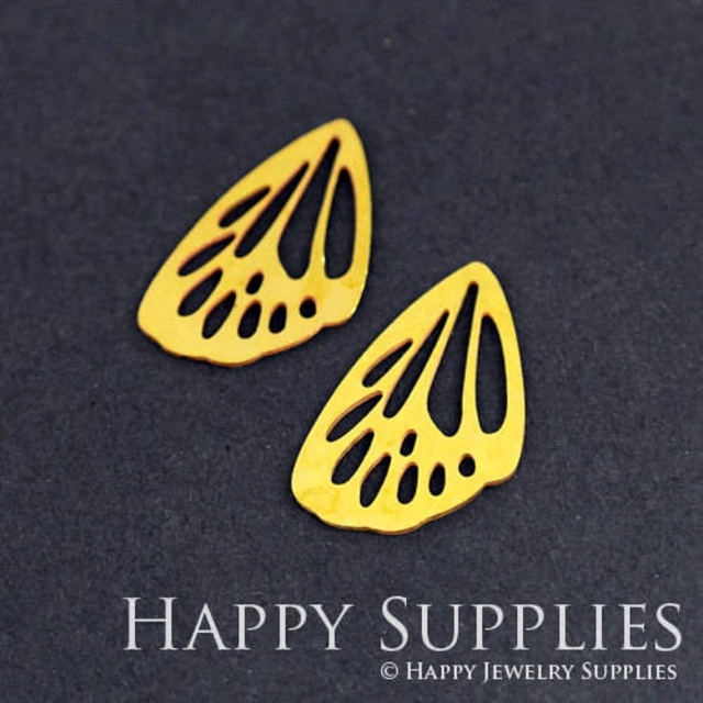 2pcs Brass Jewelry Charms, Butterfly Wing Raw Brass Earring Charms, Brass Jewelry Pendants, Raw Brass Jewelry Findings, Brass Pendants Jewelry Wholesale (RD258)