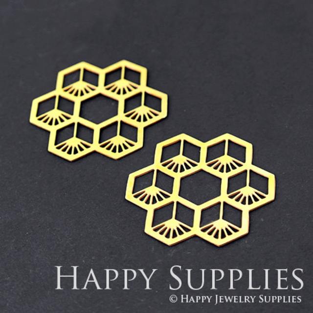 2pcs Brass Jewelry Charms, Flower Geometry Raw Brass Earring Charms, Brass Jewelry Pendants, Raw Brass Jewelry Findings, Brass Pendants Jewelry Wholesale (RD234)