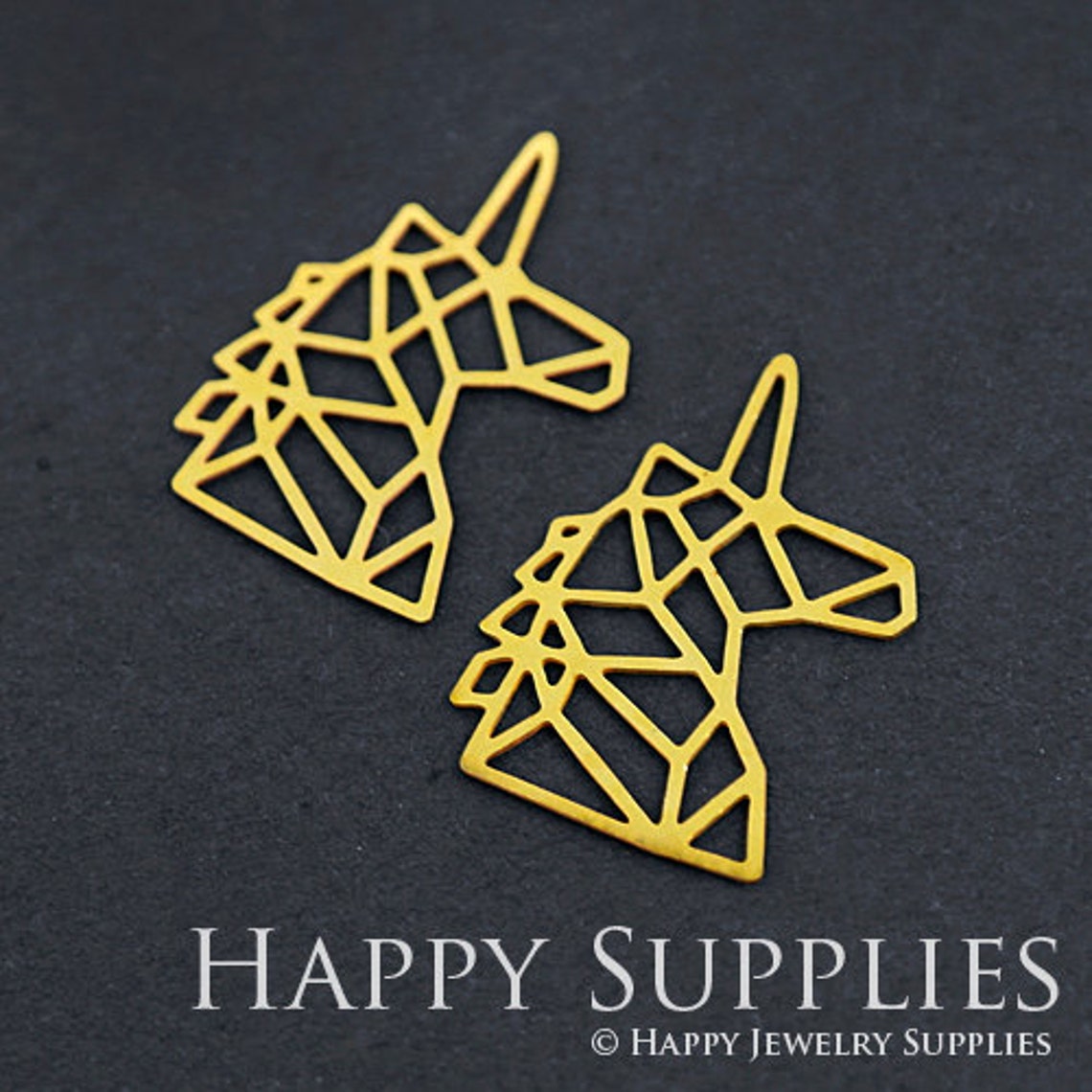 2pcs Brass Jewelry Charms, Geometry Unicorn Raw Brass Earring Charms, Brass Jewelry Pendants, Raw Brass Jewelry Findings, Brass Pendants Jewelry Wholesale (RD254)