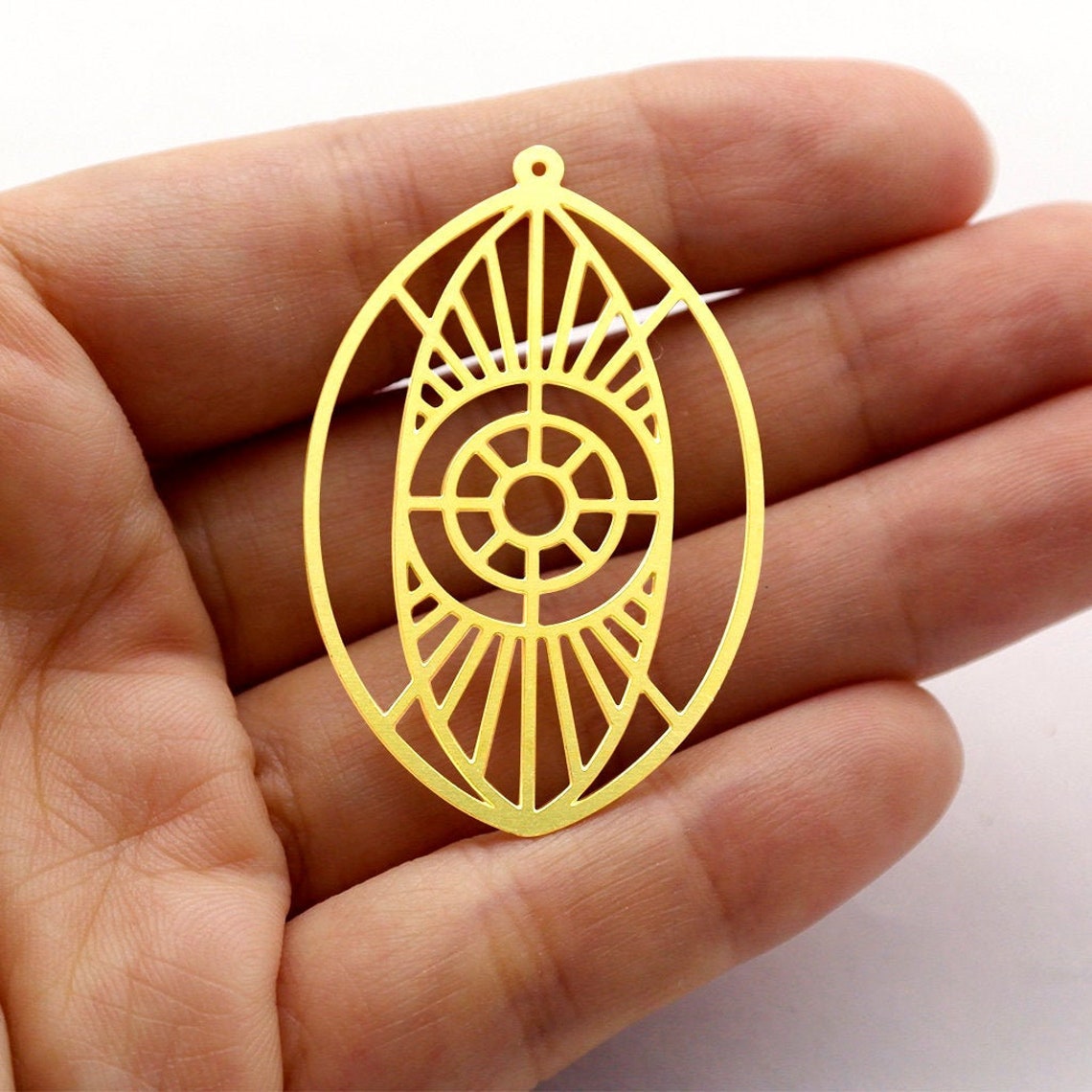 2pcs Brass Jewelry Charms, Oval  Raw Brass Earring Charms, Brass Jewelry Pendants, Raw Brass Jewelry Findings, Brass Pendants Jewelry Wholesale (RD315)