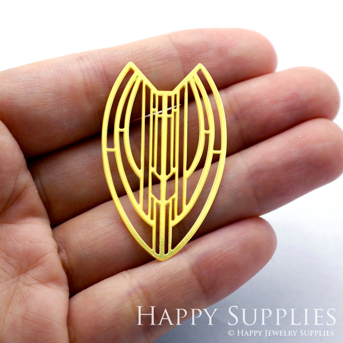 2pcs Brass Jewelry Charms, Heart Raw Brass Earring Charms, Brass Jewelry Pendants, Raw Brass Jewelry Findings, Brass Pendants Jewelry Wholesale (RD308)