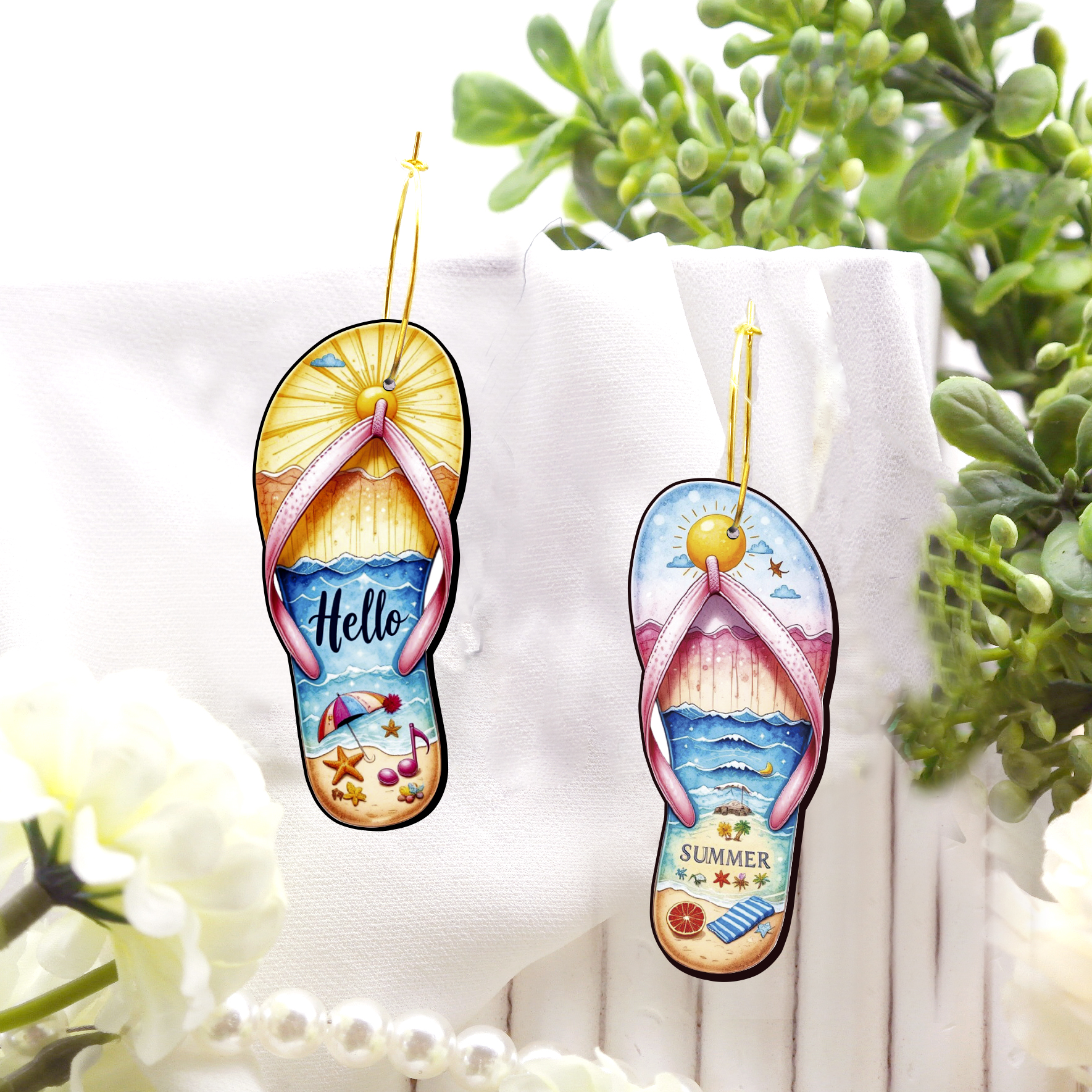 2pcs Handmade Jewelry Making Supplies Beads Cut Wooden Slippers Charm For DIY Necklace Earring Brooch (WE383)