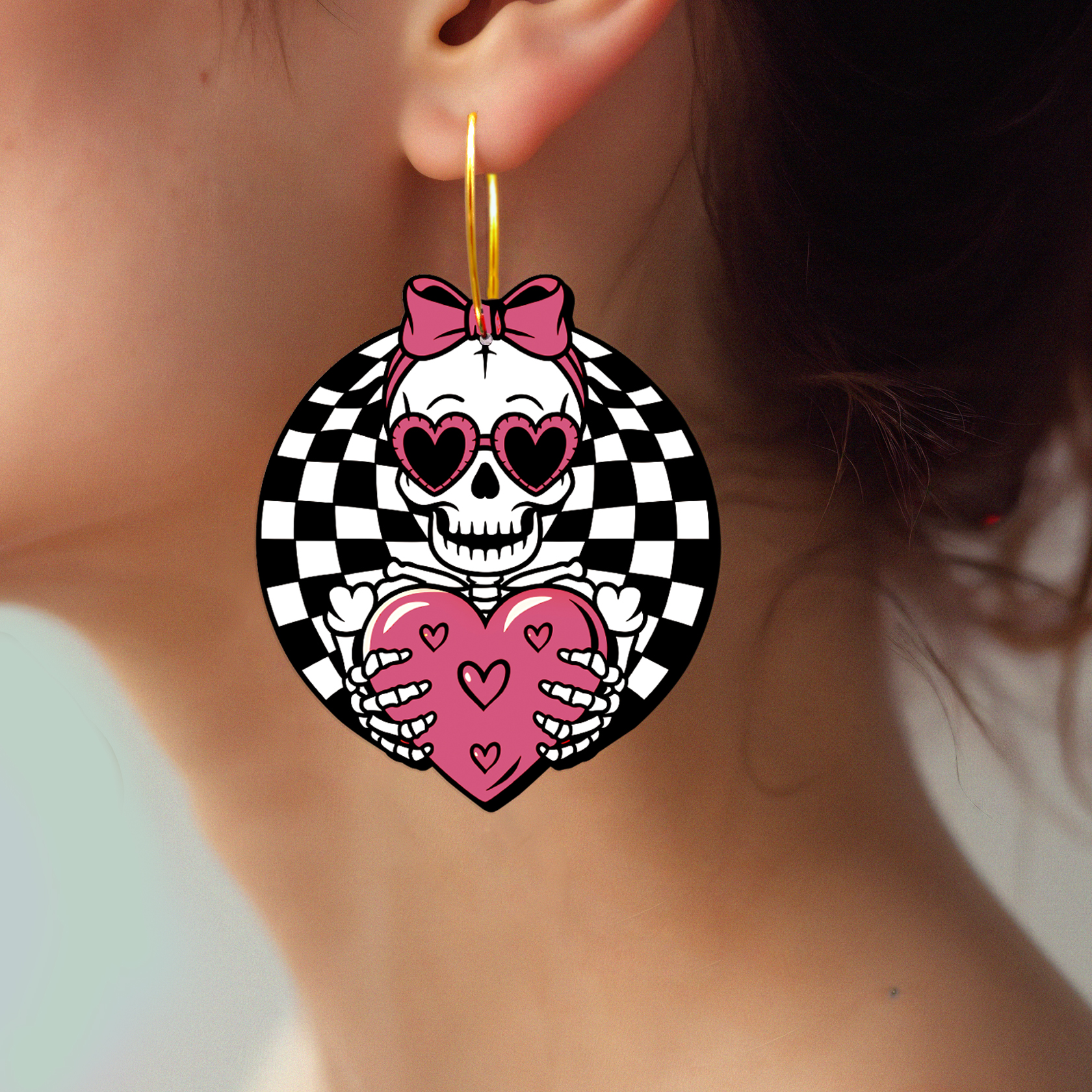 2pcs Handmade Jewelry Making Supplies Beads Cut Wooden Skull  Charm For DIY Necklace Earring Brooch (WE374)