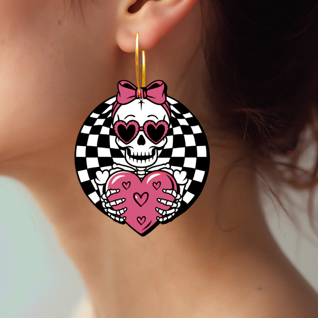 2pcs Handmade Jewelry Making Supplies Beads Cut Wooden Skull  Charm For DIY Necklace Earring Brooch (WE374)