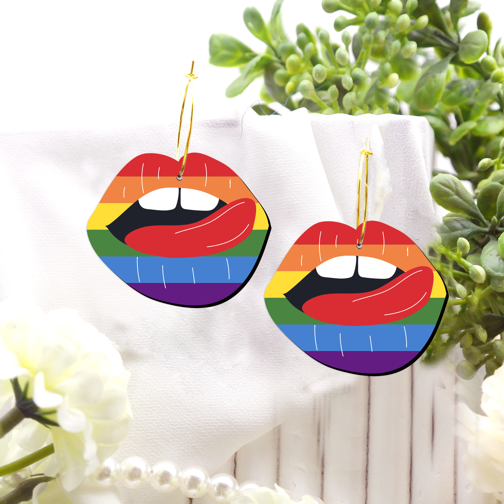 2pcs Handmade Jewelry Making Supplies Beads Cut Wooden Lips Charm For DIY Necklace Earring Brooch (WE375)
