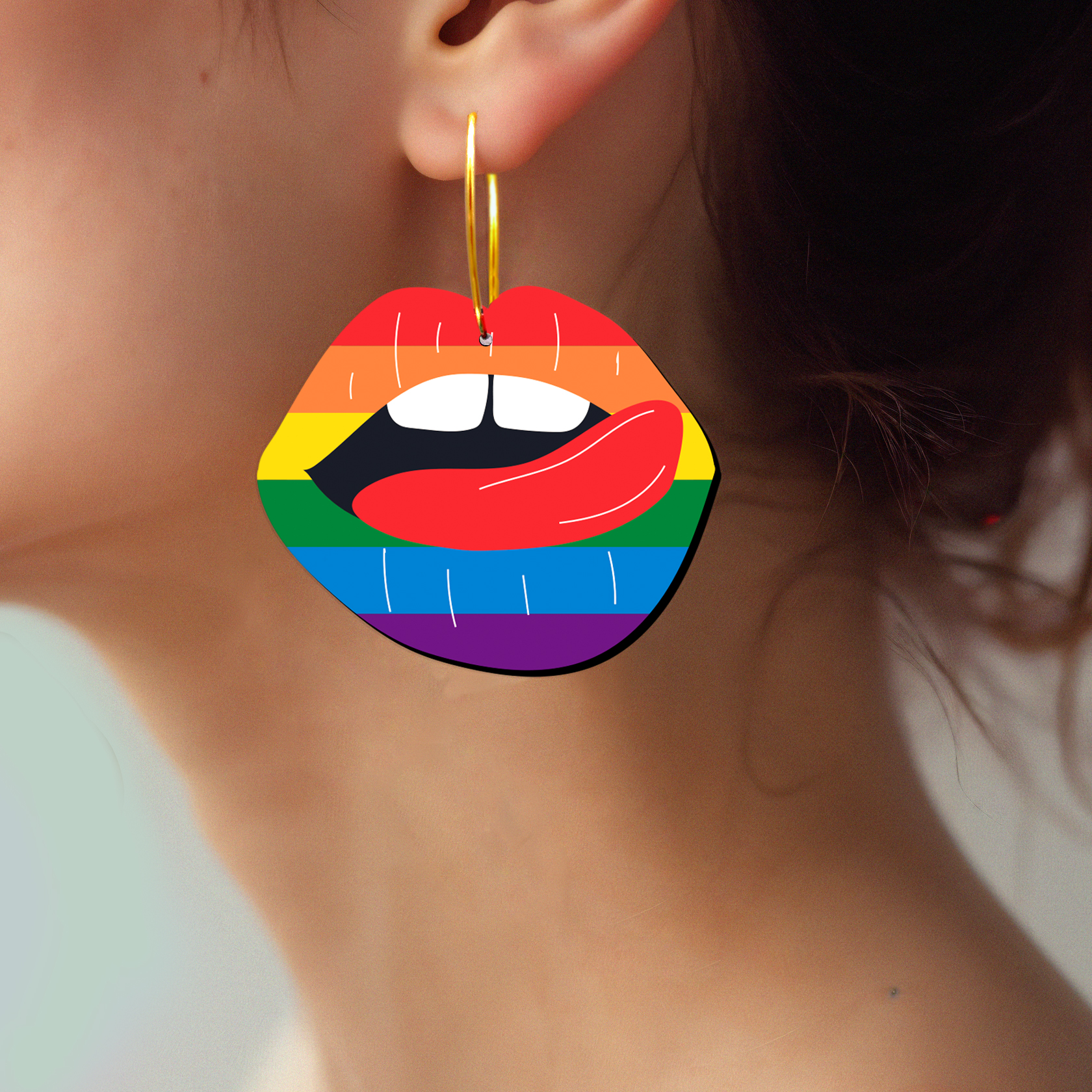 2pcs Handmade Jewelry Making Supplies Beads Cut Wooden Lips Charm For DIY Necklace Earring Brooch (WE375)