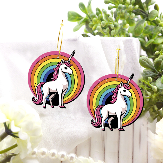 2pcs Handmade Jewelry Making Supplies Beads Cut Wooden Unicorn Charm For DIY Necklace Earring Brooch (WE376)