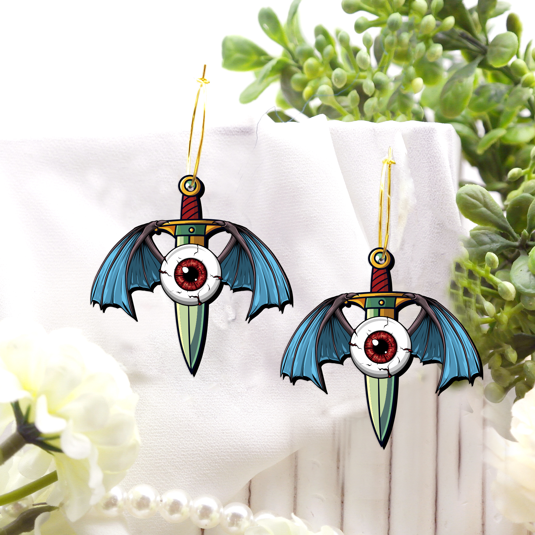 2pcs Handmade Jewelry Making Supplies Beads Cut Wooden The Eye of the Devil Charm For DIY Necklace Earring Brooch (WE377)