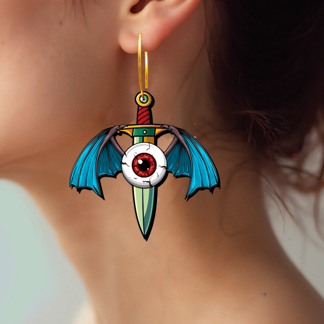 2pcs Handmade Jewelry Making Supplies Beads Cut Wooden The Eye of the Devil Charm For DIY Necklace Earring Brooch (WE377)