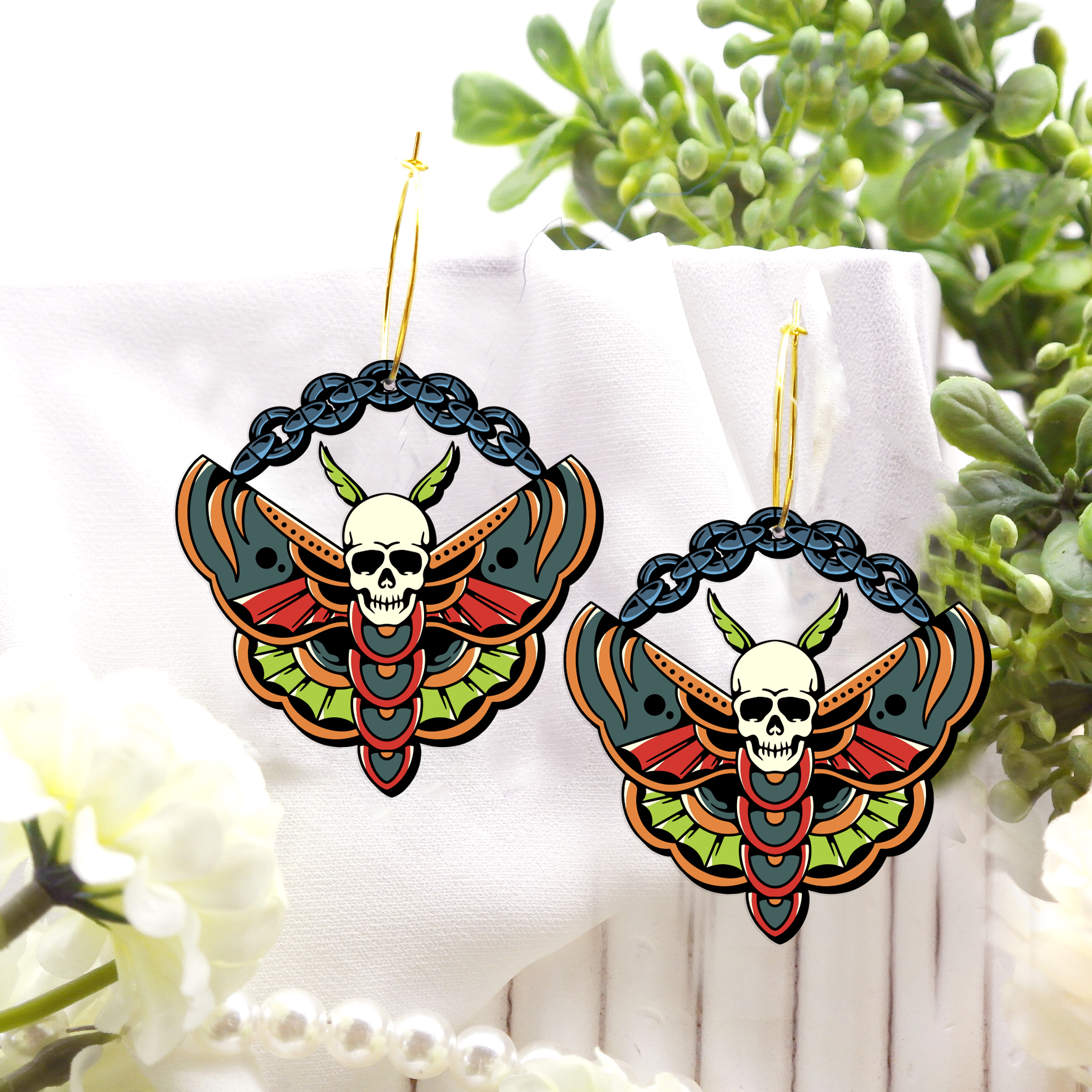 2pcs Handmade Jewelry Making Supplies Beads Cut Wooden Skull Charm For DIY Necklace Earring Brooch (WE378)