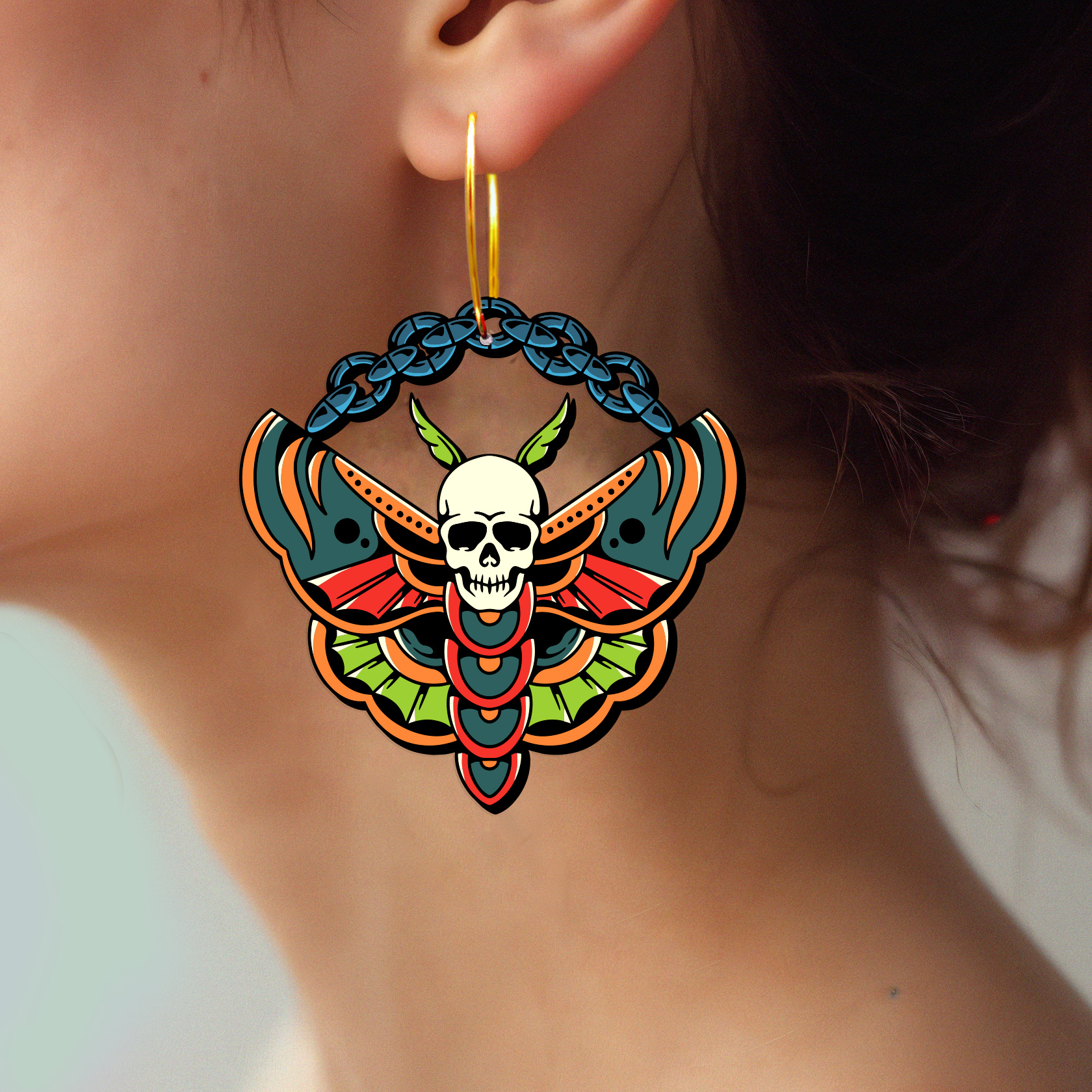 2pcs Handmade Jewelry Making Supplies Beads Cut Wooden Skull Charm For DIY Necklace Earring Brooch (WE378)