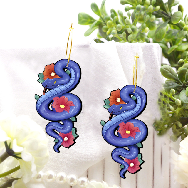 2pcs Handmade Jewelry Making Supplies Beads Cut Wooden Snake Charm For DIY Necklace Earring Brooch (WE379)