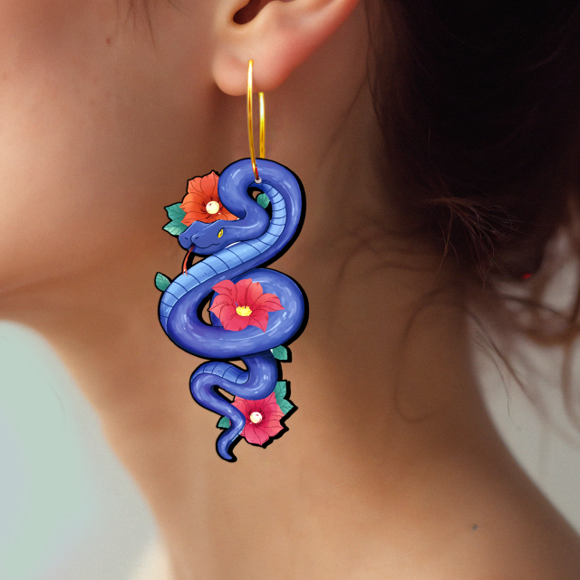 2pcs Handmade Jewelry Making Supplies Beads Cut Wooden Snake Charm For DIY Necklace Earring Brooch (WE379)