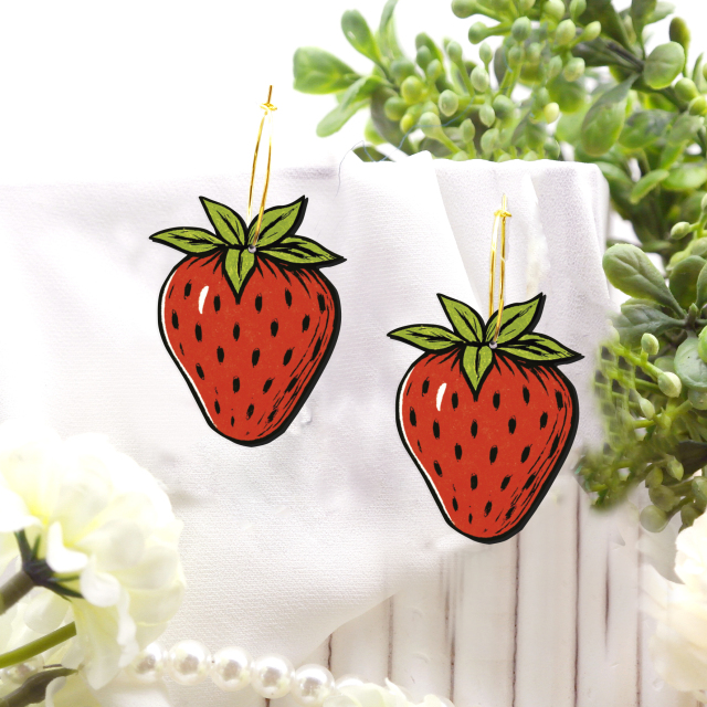 2pcs Handmade Jewelry Making Supplies Beads Cut Wooden Strawberry Charm For DIY Necklace Earring Brooch (WE385)