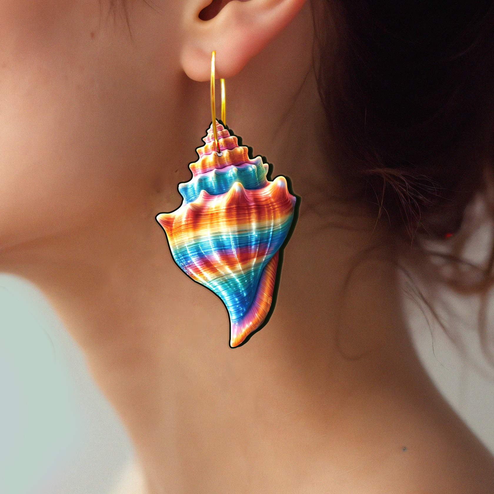2pcs Handmade Jewelry Making Supplies Beads Cut Wooden Conch Charm For DIY Necklace Earring Brooch (WE388)
