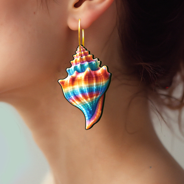 2pcs Handmade Jewelry Making Supplies Beads Cut Wooden Conch Charm For DIY Necklace Earring Brooch (WE388)