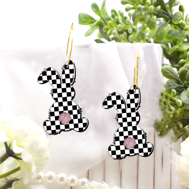 2pcs Handmade Jewelry Making Supplies Beads Cut Wooden Rabbit Charm For DIY Necklace Earring Brooch (WE369)