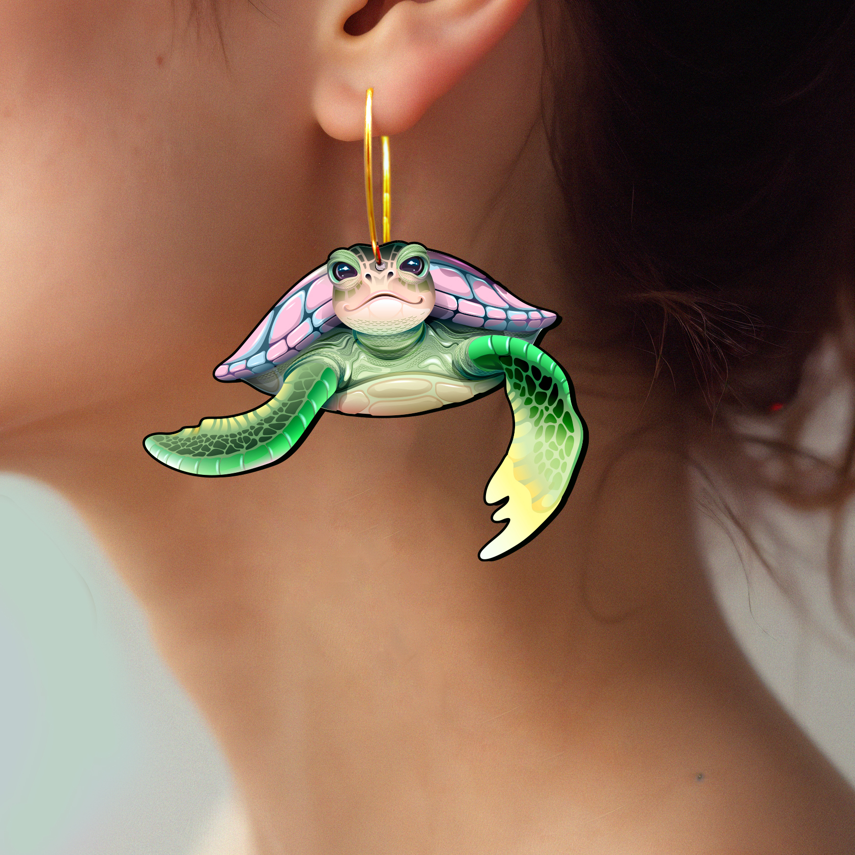 2pcs Handmade Jewelry Making Supplies Beads Cut Wooden Turtle Charm For DIY Necklace Earring Brooch (WE390)