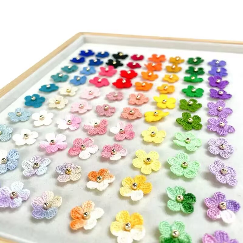 Crochet Flower Earrings,Tiny Stud Earrings,Stud Earrings,Minimalist Earrings,Earrings Studs,Earring Findings (CE001)