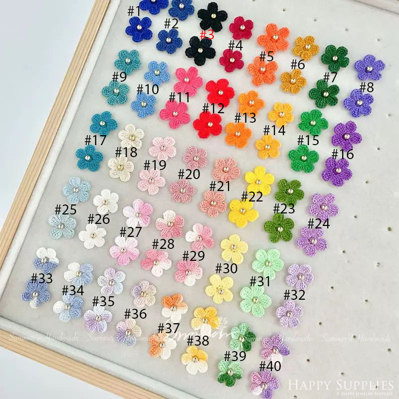 Crochet Flower Earrings,Tiny Stud Earrings,Stud Earrings,Minimalist Earrings,Earrings Studs,Earring Findings (CE001)