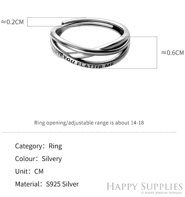 Silver Ring, Sterling Silver Ring,adjustable rings, Disconnected Rings,Wedding Ring, Dress Ring, Lady Ring, Dome Ring, Band Rings (RR010)