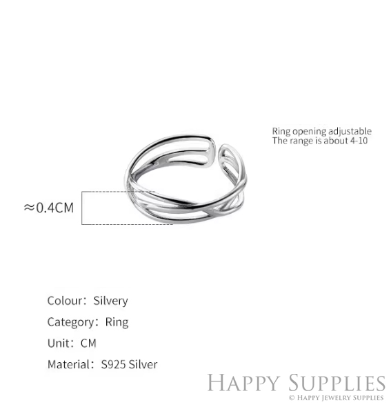 Silver Ring, Sterling Silver Ring,adjustable rings, Disconnected Rings,Wedding Ring, Dress Ring, Lady Ring, Dome Ring, Band Rings (RR012)
