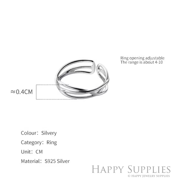 Silver Ring, Sterling Silver Ring,adjustable rings, Disconnected Rings,Wedding Ring, Dress Ring, Lady Ring, Dome Ring, Band Rings (RR012)