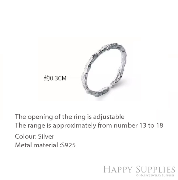 Silver Ring, Sterling Silver Ring,adjustable rings, Disconnected Rings,Wedding Ring, Dress Ring, Lady Ring, Dome Ring, Band Rings (RR027)