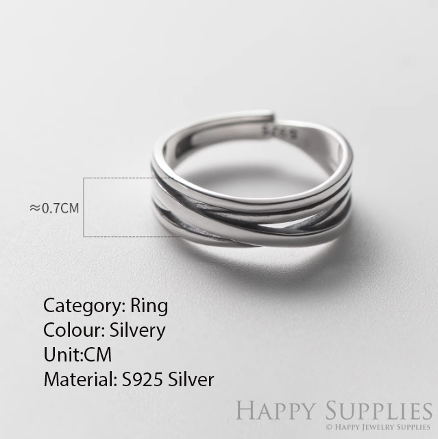 Silver Ring, Sterling Silver Ring,adjustable rings, Disconnected Rings,Wedding Ring, Dress Ring, Lady Ring, Dome Ring, Band Rings (RR039)