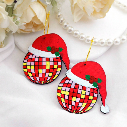 2pcs Handmade Jewelry Making Supplies Beads Cut Wooden Disco Ball Charm For DIY Necklace Earring Brooch (WE258)