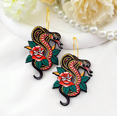 2pcs Handmade Jewelry Making Supplies Beads Cut Wooden Snake Charm For DIY Necklace Earring Brooch (WE211)