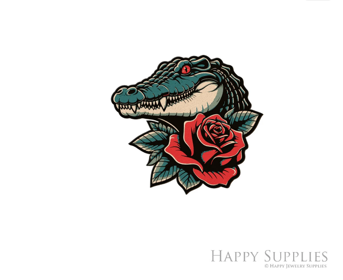 2pcs Handmade Jewelry Making Supplies Beads Cut Wooden Crocodile Charm For DIY Necklace Earring Brooch (CW1002)
