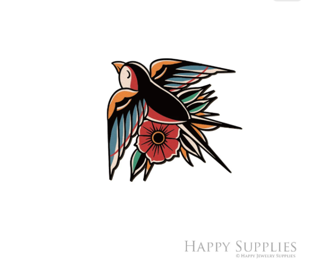 2pcs Handmade Jewelry Making Supplies Beads Cut Wooden Swallow Charm For DIY Necklace Earring Brooch (CW1003)