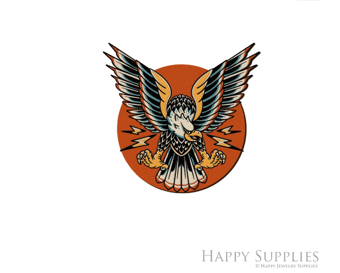 2pcs Handmade Jewelry Making Supplies Beads Cut Wooden Eagle Charm For DIY Necklace Earring Brooch (CW1010)