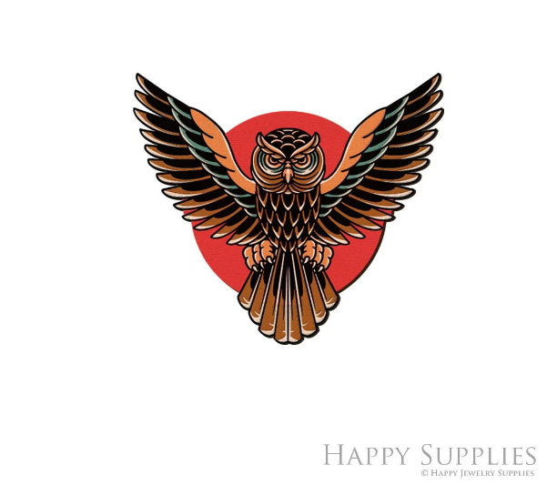 2pcs Handmade Jewelry Making Supplies Beads Cut Wooden Owl Charm For DIY Necklace Earring Brooch (CW994)