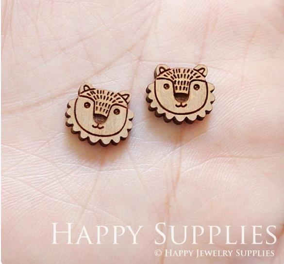 4pcs Handmade Jewelry Making Supplies Wooden Charm, DIY Necklace Earrings Brooch, Laser Cut Wooden Charms, Mini Wooden Charms (SWN210)