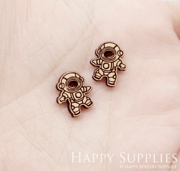 4pcs Handmade Jewelry Making Supplies Wooden Charm, DIY Necklace Earrings Brooch, Laser Cut Wooden Charms, Mini Wooden Charms (SWN259)