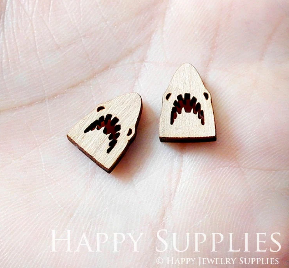 4pcs Handmade Jewelry Making Supplies Wooden Charm, DIY Necklace Earrings Brooch, Laser Cut Wooden Charms, Mini Wooden Charms (SWN245)