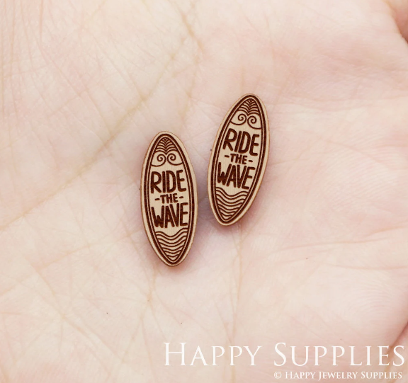 4pcs Handmade Jewelry Making Supplies Wooden Charm, DIY Necklace Earrings Brooch, Laser Cut Wooden Charms, Mini Wooden Charms (SWN272)