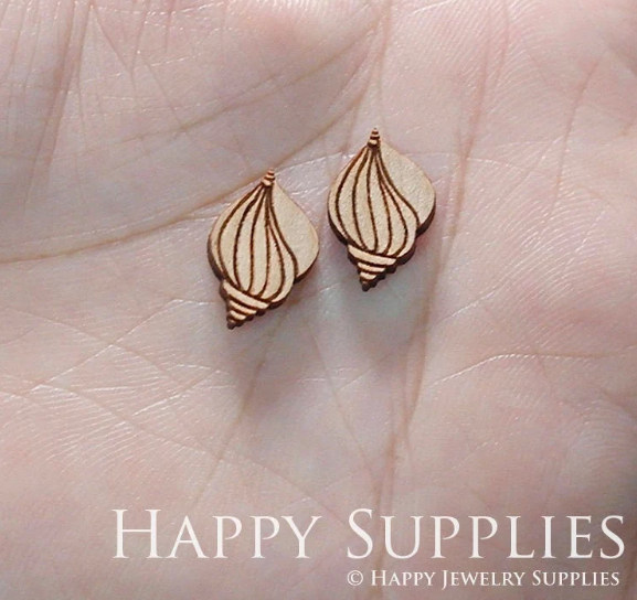4pcs Handmade Jewelry Making Supplies Wooden Charm, DIY Necklace Earrings Brooch, Laser Cut Wooden Charms, Mini Wooden Charms (SWN167)