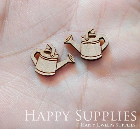 4pcs Handmade Jewelry Making Supplies Wooden Charm, DIY Necklace Earrings Brooch, Laser Cut Bottle Wooden Charms, Mini Wooden Charms (SWN175)