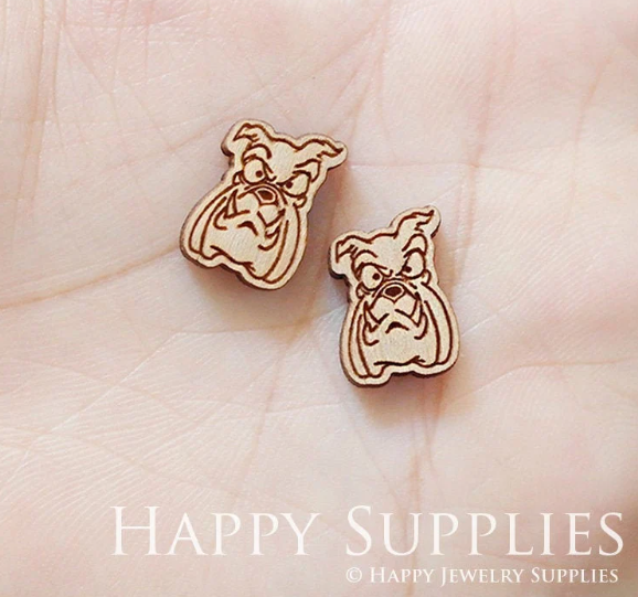 4pcs Handmade Jewelry Making Supplies Wooden Charm, DIY Necklace Earrings Brooch, Laser Cut Shapi dog Wooden Charms, Mini Wooden Charms (SWN177)